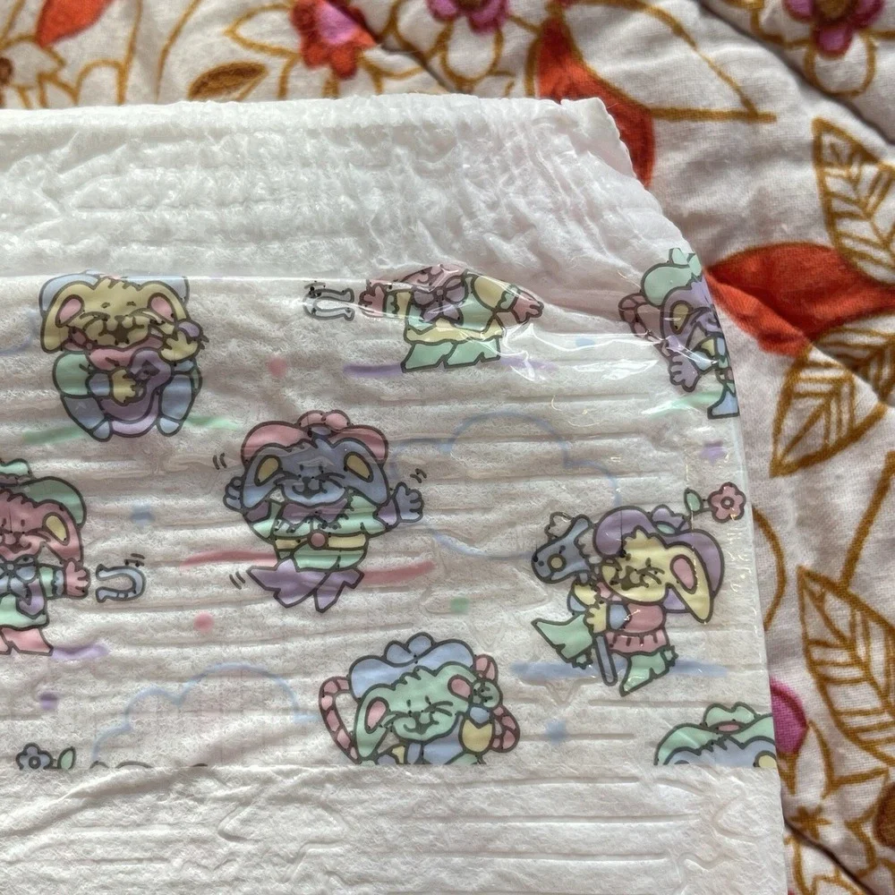 Vintage Huggies Size 3 Ultratrim 1993 USA Diapers Western Bunnies Plastic‎ Print
